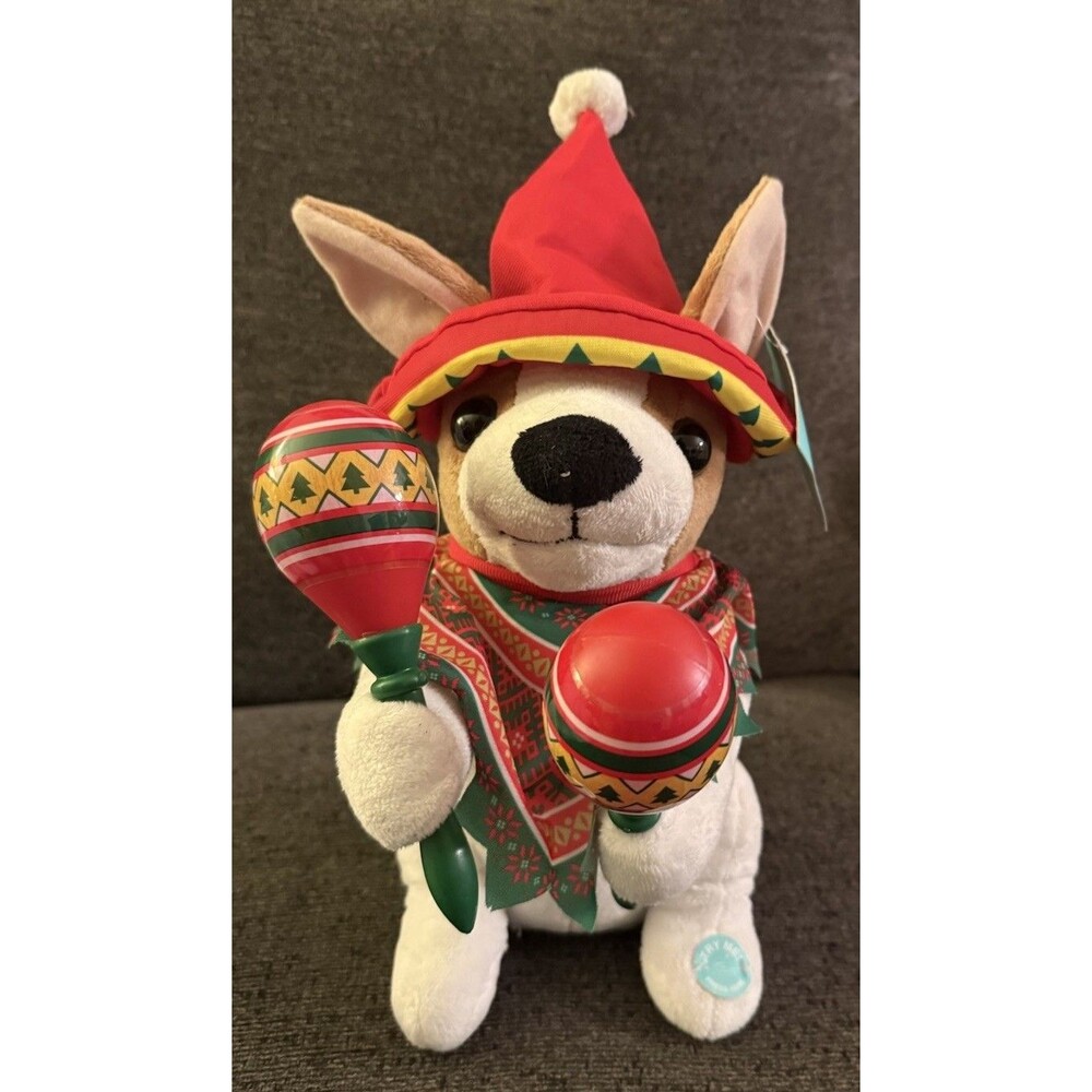 NWT Hug Me Animated Mariachi Puppy Singing Macarena Dog Dancing Plush Maracas